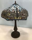 Antique Reproduction Dragonfly Tiffany Style Lamp