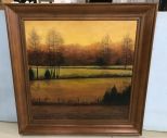 Large Alfred Nichols Oil Painting 