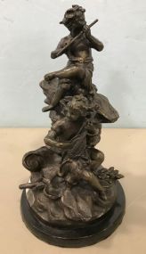 Large Bronze Figure of Couple Statue