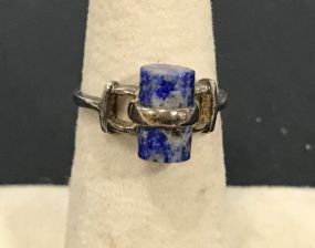 Marked Sterling Ring with Lapis Lazuli Stone