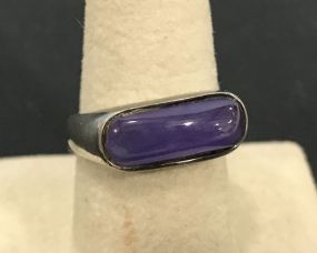 .925 Sterling Ring with Lavender Jade Stone
