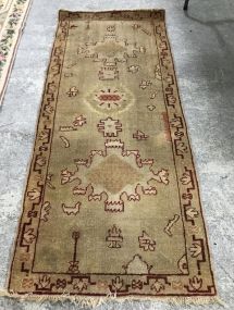 Semi Antique Persian Hand Woven Wool Runner