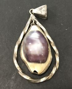 Mexican Sterling Silver Pendant with Seashell