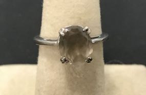 Marked Sterling Smoky Topaz Ring