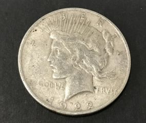 1922 Peace Liberty Silver Dollar