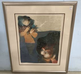 Alvar Sunol Hand Signed Embossed Lithograph