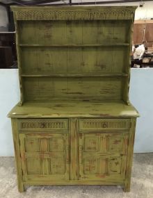 Primitive Style Distressed Hutch