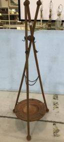 Vintage Oak Tepee Style Coat Rack