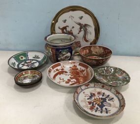 Group of Japanese Porcelain Vase, Bowls, and Plates