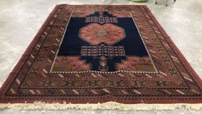 Large Red and Blue Woven Area Rug