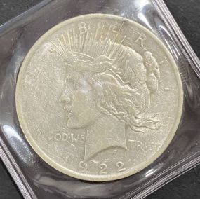 1922 Peace Liberty Silver Dollar