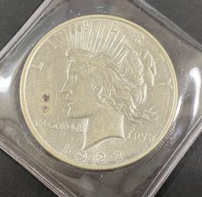 1922 Peace Liberty Silver Dollar