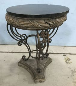 New Faux Marble Round Side Table