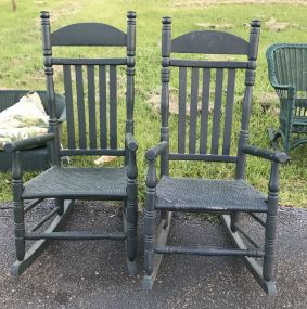 Pair of Painted Wood Patio Rocking Chairs