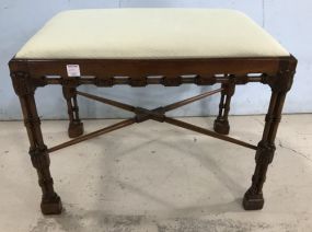 Vintage Chinese Chippendale Vanity Bench