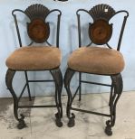 Pair of Modern Metal Bar Stools