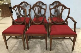 Six Shield Back Mahogany Dining Chairs