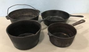Vintage Cast Iron Pots and Skillet