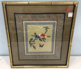 Framed Oriental Silk Panel