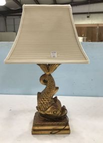 Gold Gilt Fish Table Lamp