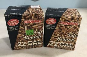 Two 550 Round Federal .22 cal Cartridges