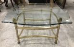 Brass Base Glass Top Coffee Table