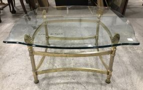 Brass Base Glass Top Coffee Table