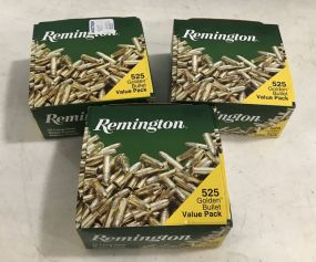 Two Remington 22 Long Rifle Brass Plated Hollow Points