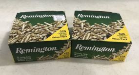 Three Remington 22 Long Rifle Brass Plated Hollow Points