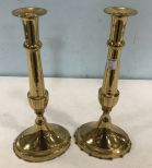 Pair of Large Brass Candle Sticks