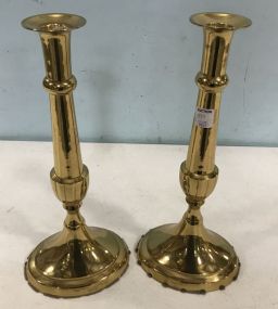 Pair of Large Brass Candle Sticks