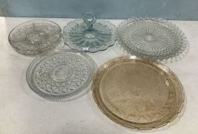 Five Glass Serving Trays