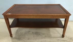 Vintage Mahogany Leather Top Coffee Table