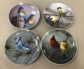Four James Hautman Collectible Porcelain Bird Plates