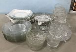 Group of Clear Glass Plates and Cups