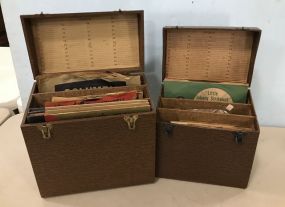 Two Case with Vintage Vinyl Records