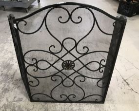 Modern Black Three Panel Fire Screen