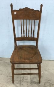 Oak Pressed Back Side Chair