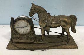 Sessions Brass Horse Mantle Clock