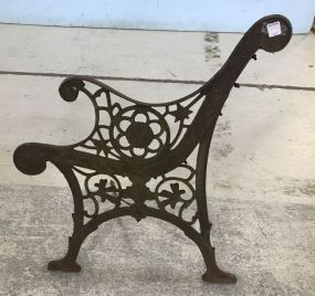 Antique Ornate Iron Bench Side