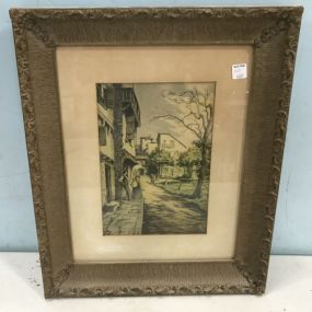 Framed European Scene Print