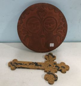 Kilburn Children Wall Plaque and Pottery Glazed Cross