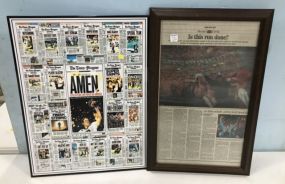 Framed Newspapers New Orleans Saints