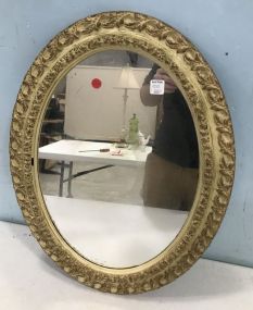 Vintage Style Plastic Framed Oval Wall Mirror