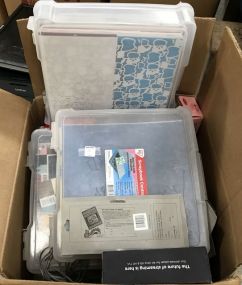 Box Lot of Accessories and Art Supplies