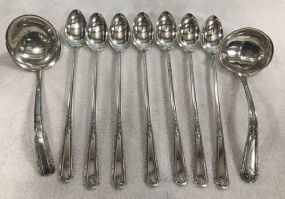 7 Sterling Tea Stir Spoons and 2 Sterling Ladles