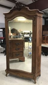 Louis XV French Walnut Single Door Wardrobe