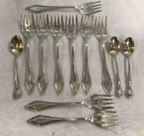 SSMC Sterling Cocktail Forks and Sterling Demi Tasse Spoons