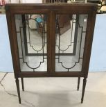 French Style Walnut Curio Cabinet