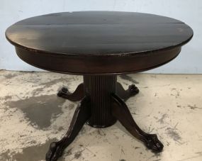 Antique Oak Painted Black Pedestal Table